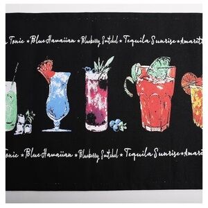 Colorful Cocktail Print Fabric table runner